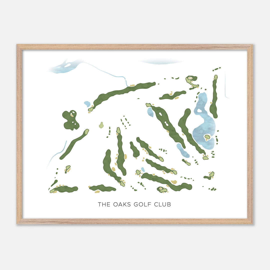 Print of The Oaks Golf Club Modern Map