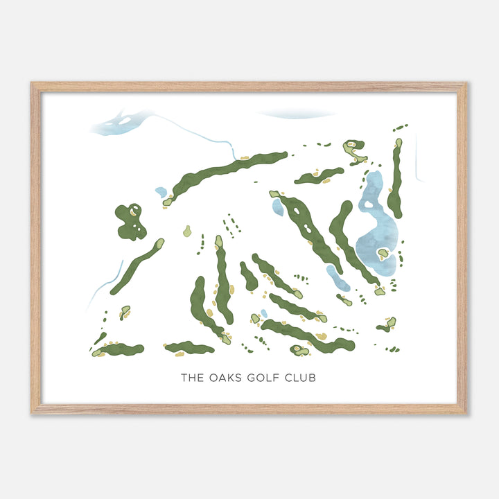 Print of The Oaks Golf Club Modern Map