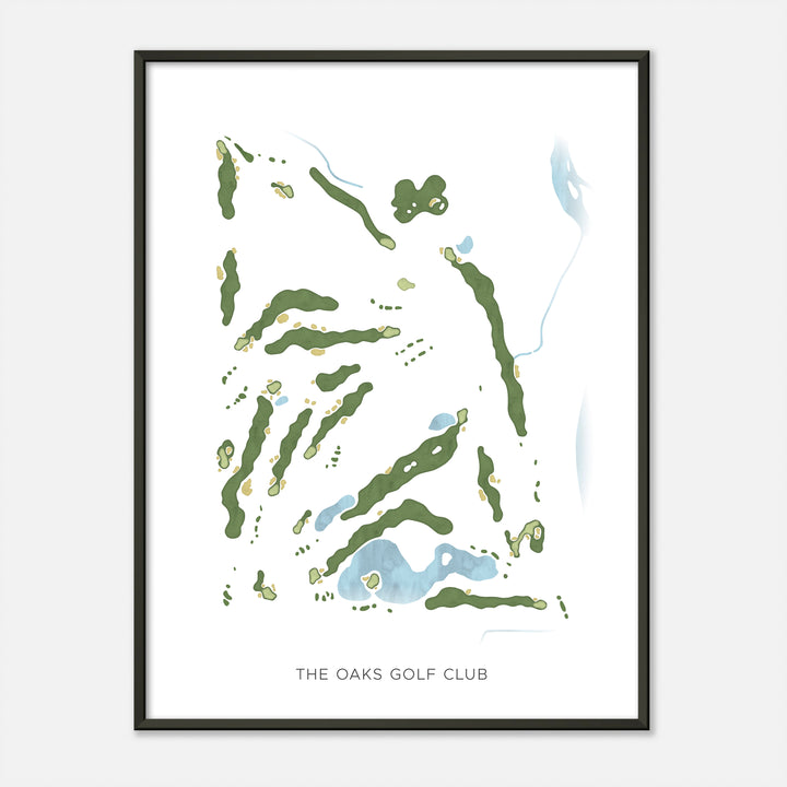 Print of The Oaks Golf Club Modern Map