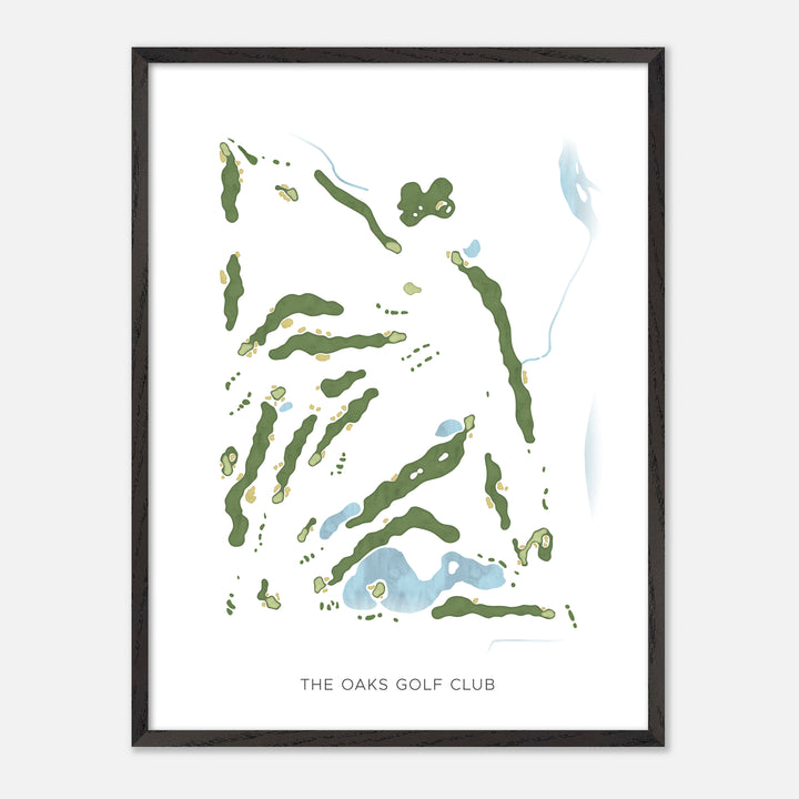 Print of The Oaks Golf Club Modern Map