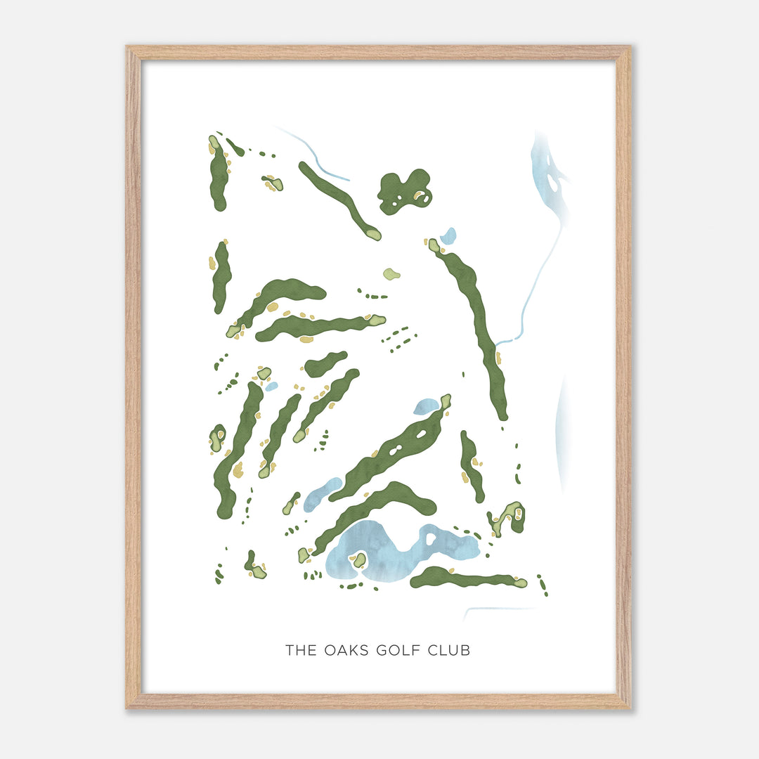 Print of The Oaks Golf Club Modern Map