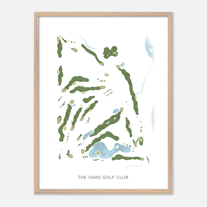 Print of The Oaks Golf Club Modern Map