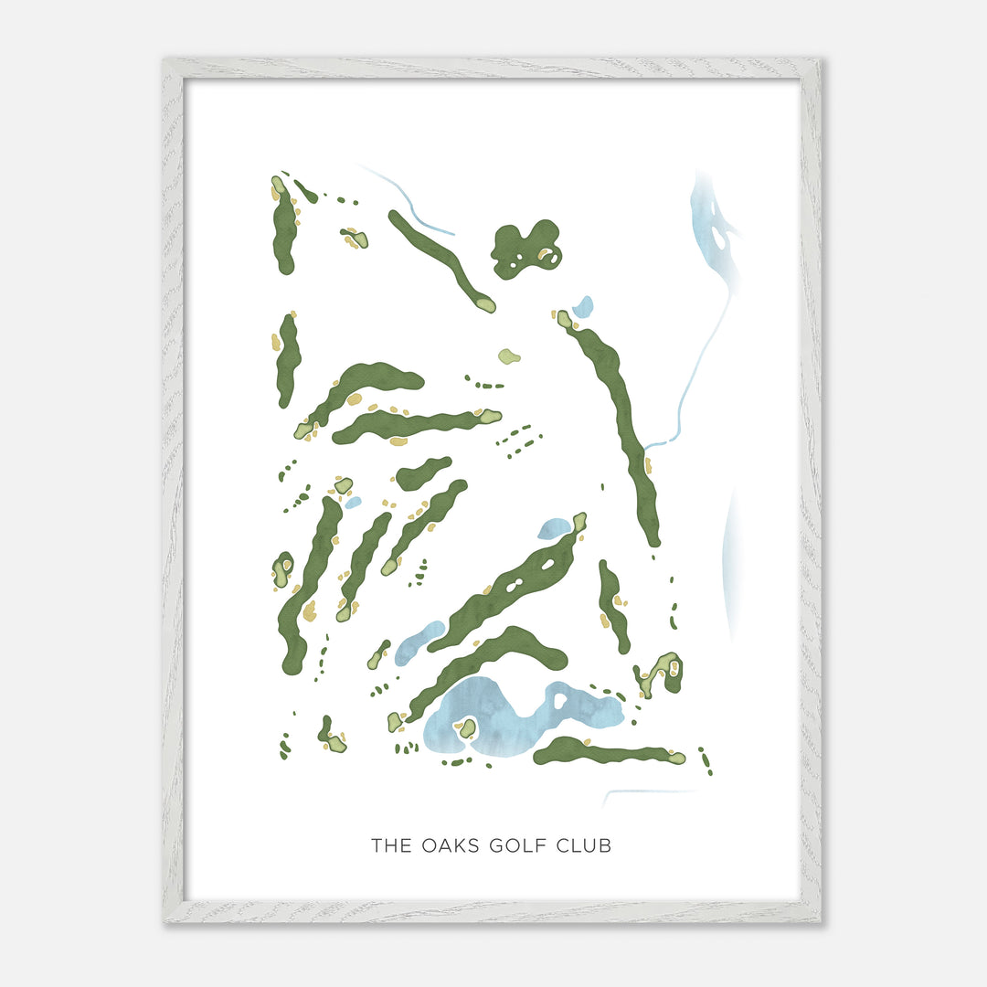 Print of The Oaks Golf Club Modern Map