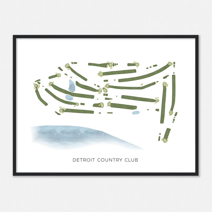 Print of Detroit Country Club Modern Map