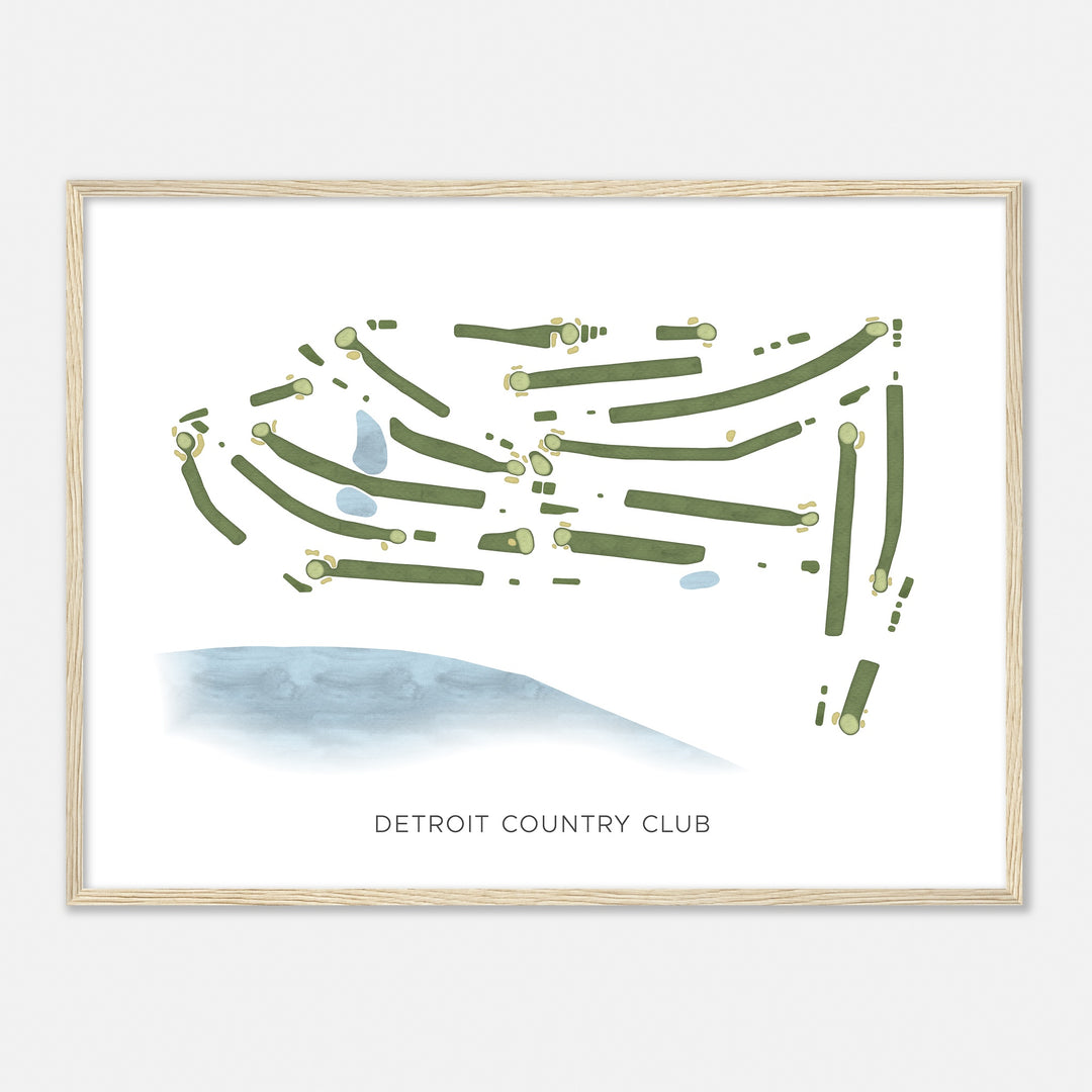 Print of Detroit Country Club Modern Map