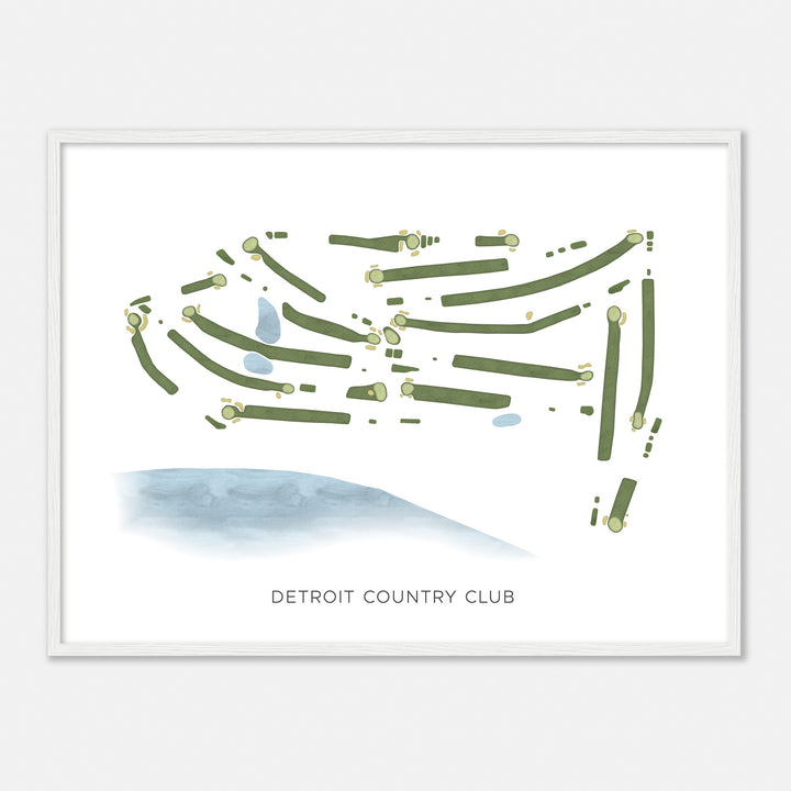 Print of Detroit Country Club Modern Map