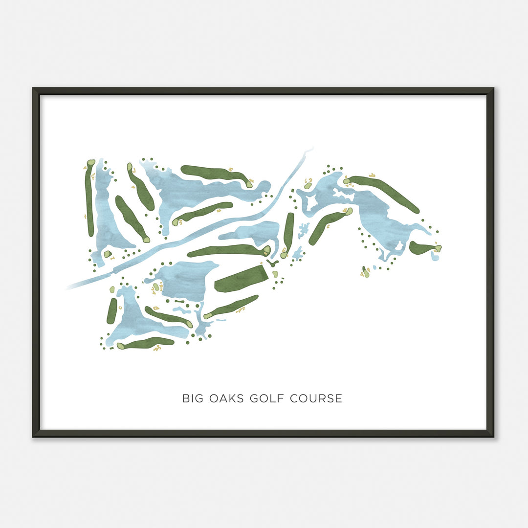 Print of Big Oaks Golf Course Modern Map