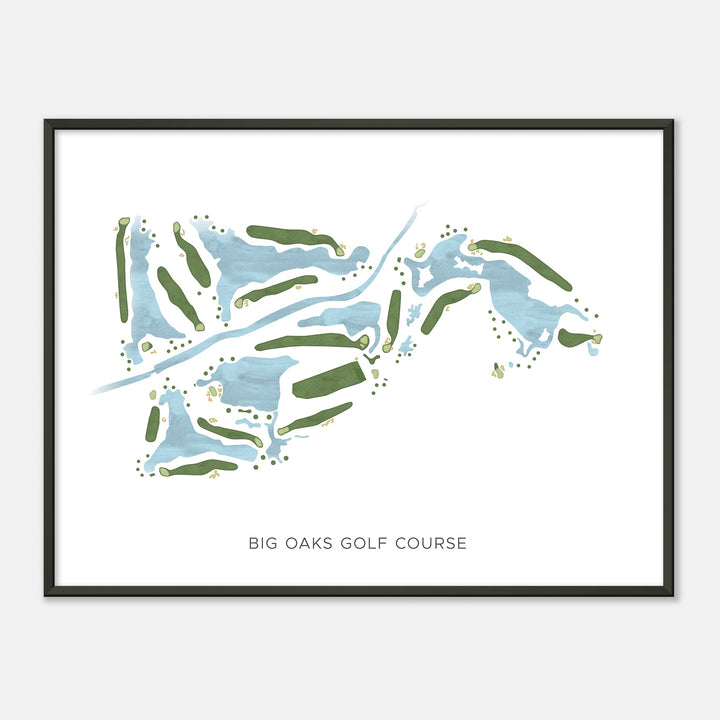 Print of Big Oaks Golf Course Modern Map