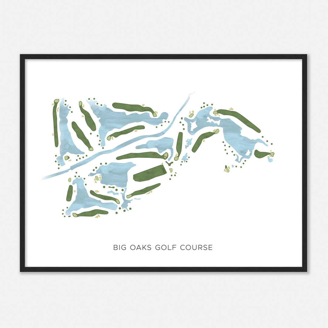 Print of Big Oaks Golf Course Modern Map