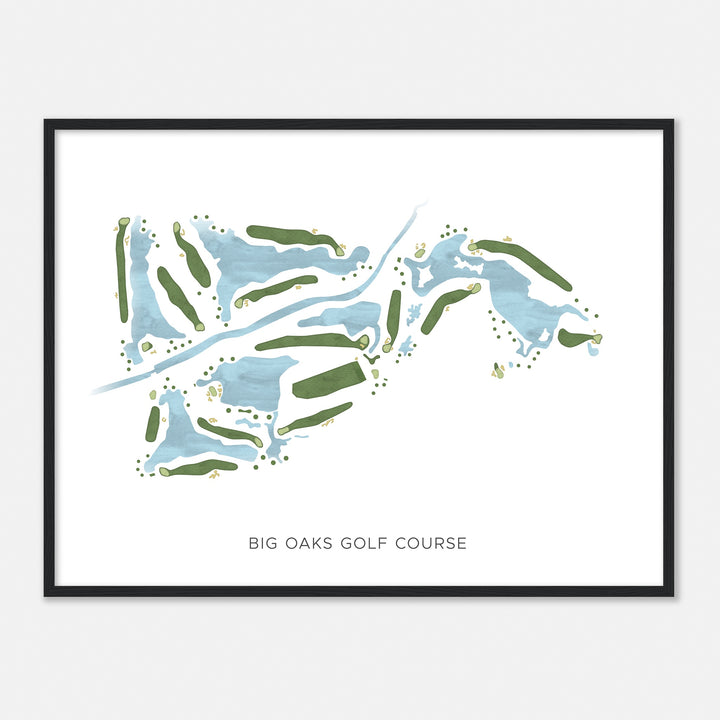 Print of Big Oaks Golf Course Modern Map