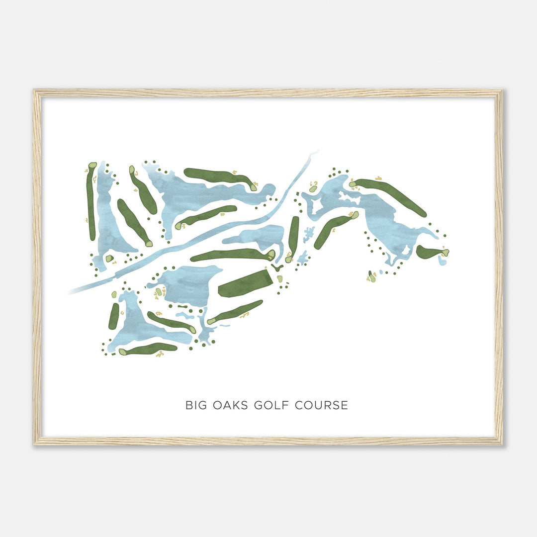 Print of Big Oaks Golf Course Modern Map