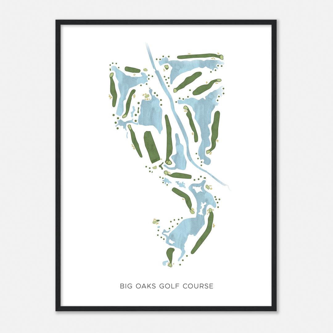 Print of Big Oaks Golf Course Modern Map