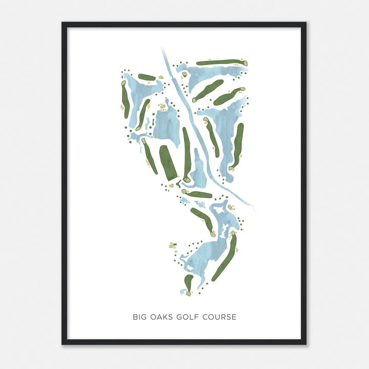 Print of Big Oaks Golf Course Modern Map
