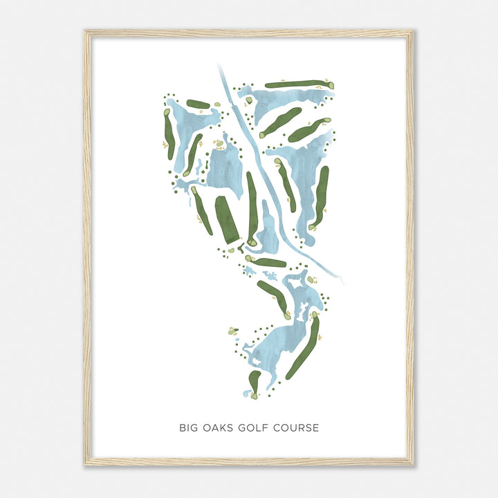 Print of Big Oaks Golf Course Modern Map