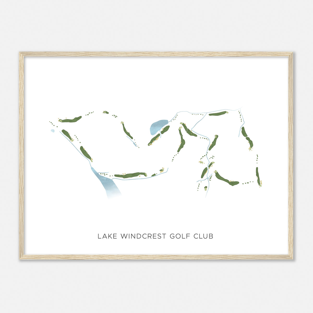 Print of Lake Windcrest Golf Club Modern Map