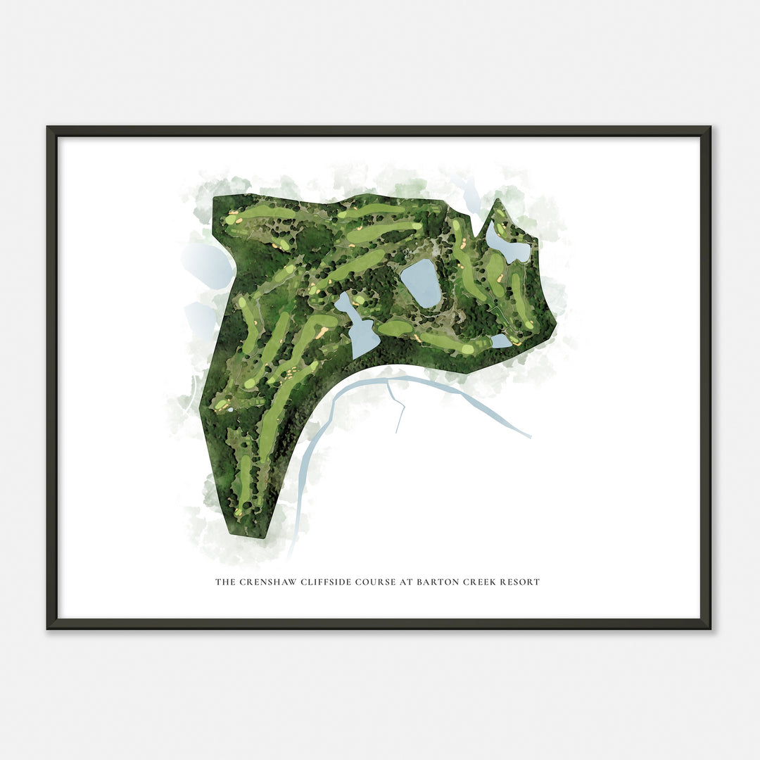 Print of The Crenshaw Cliffside Course At Barton Creek Resort Classic Map