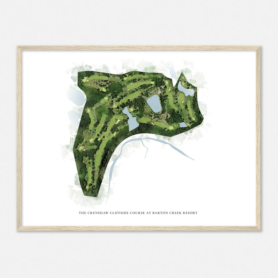 Print of The Crenshaw Cliffside Course At Barton Creek Resort Classic Map