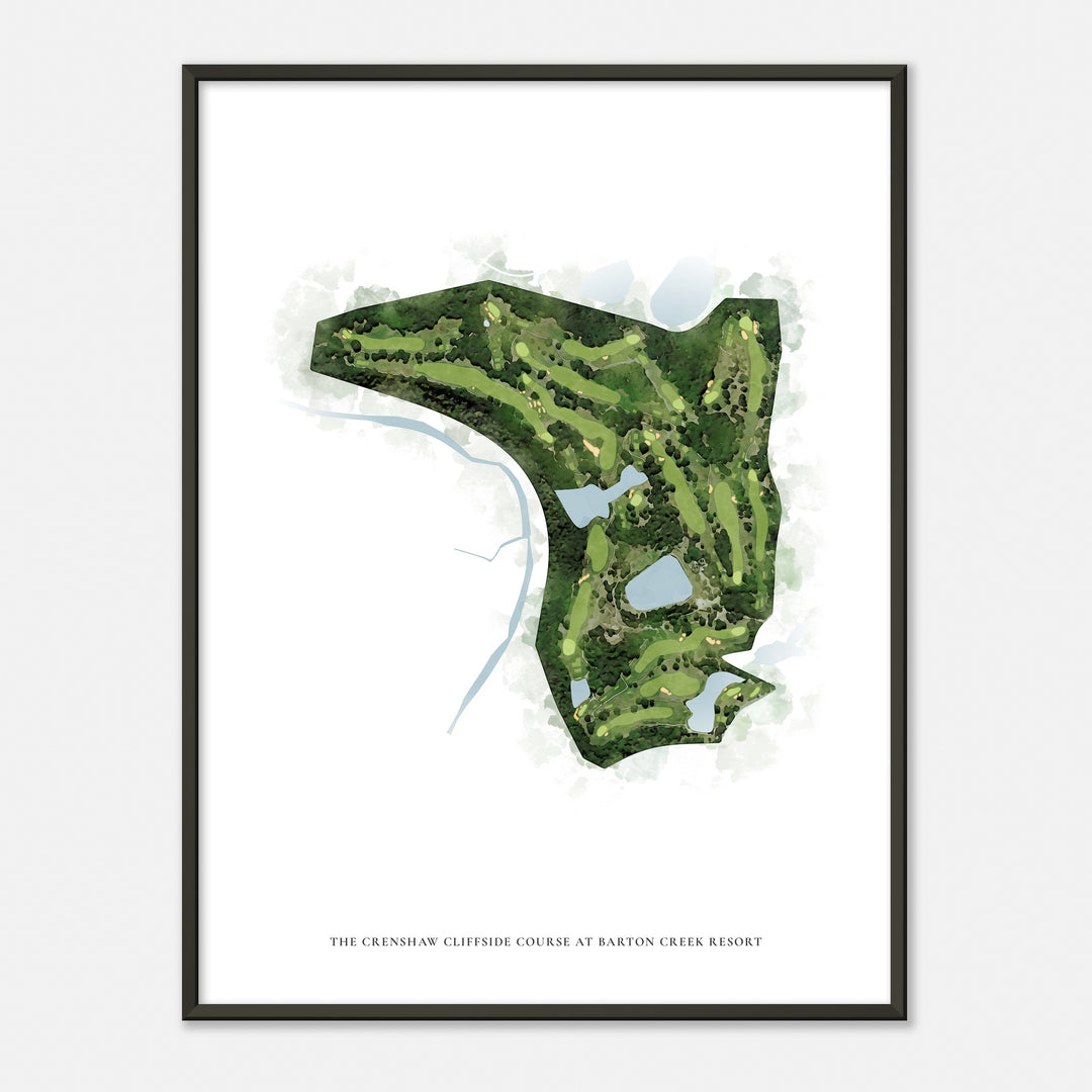 Print of The Crenshaw Cliffside Course At Barton Creek Resort Classic Map