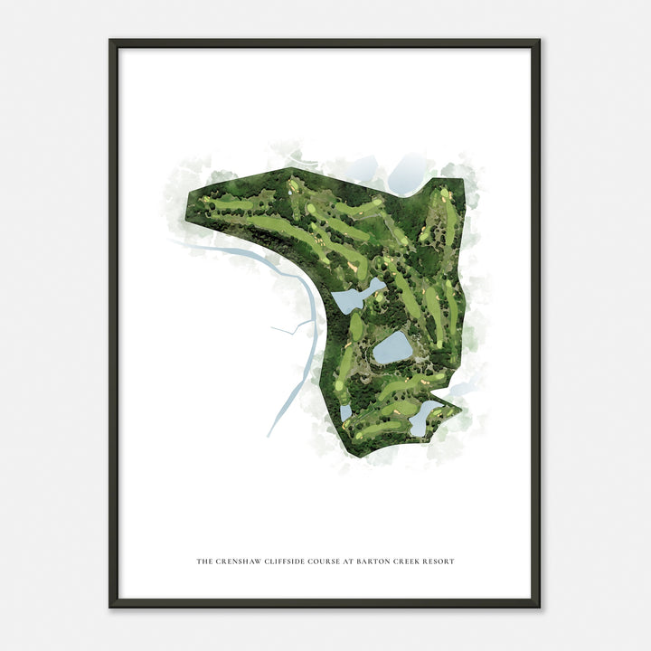Print of The Crenshaw Cliffside Course At Barton Creek Resort Classic Map