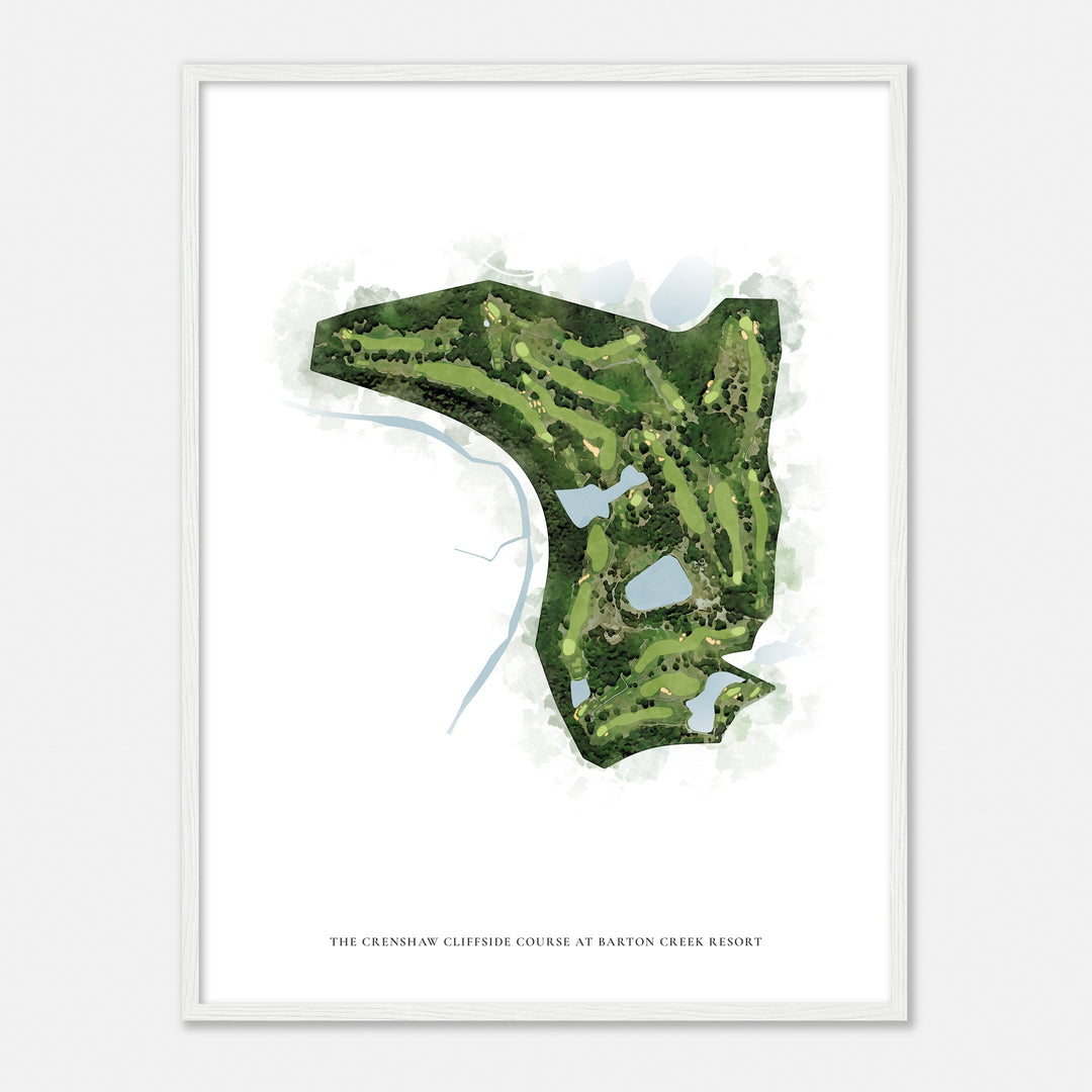 Print of The Crenshaw Cliffside Course At Barton Creek Resort Classic Map