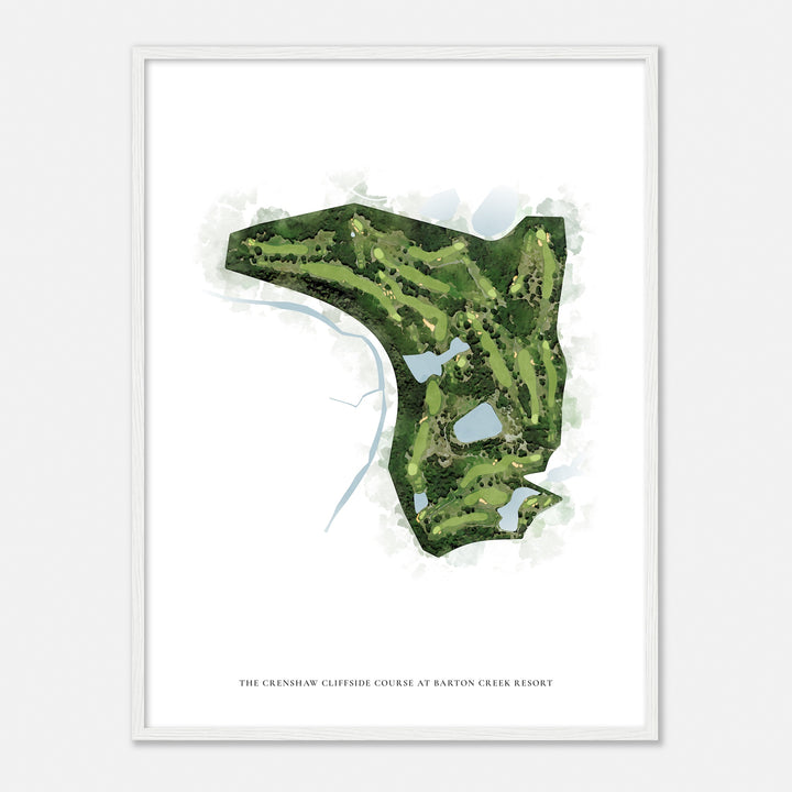 Print of The Crenshaw Cliffside Course At Barton Creek Resort Classic Map