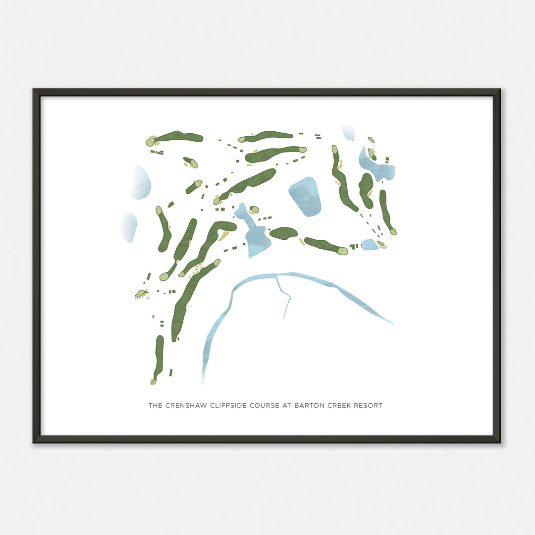Print of The Crenshaw Cliffside Course At Barton Creek Resort Modern Map