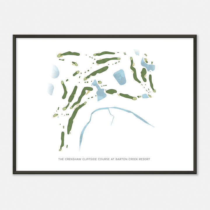 Print of The Crenshaw Cliffside Course At Barton Creek Resort Modern Map
