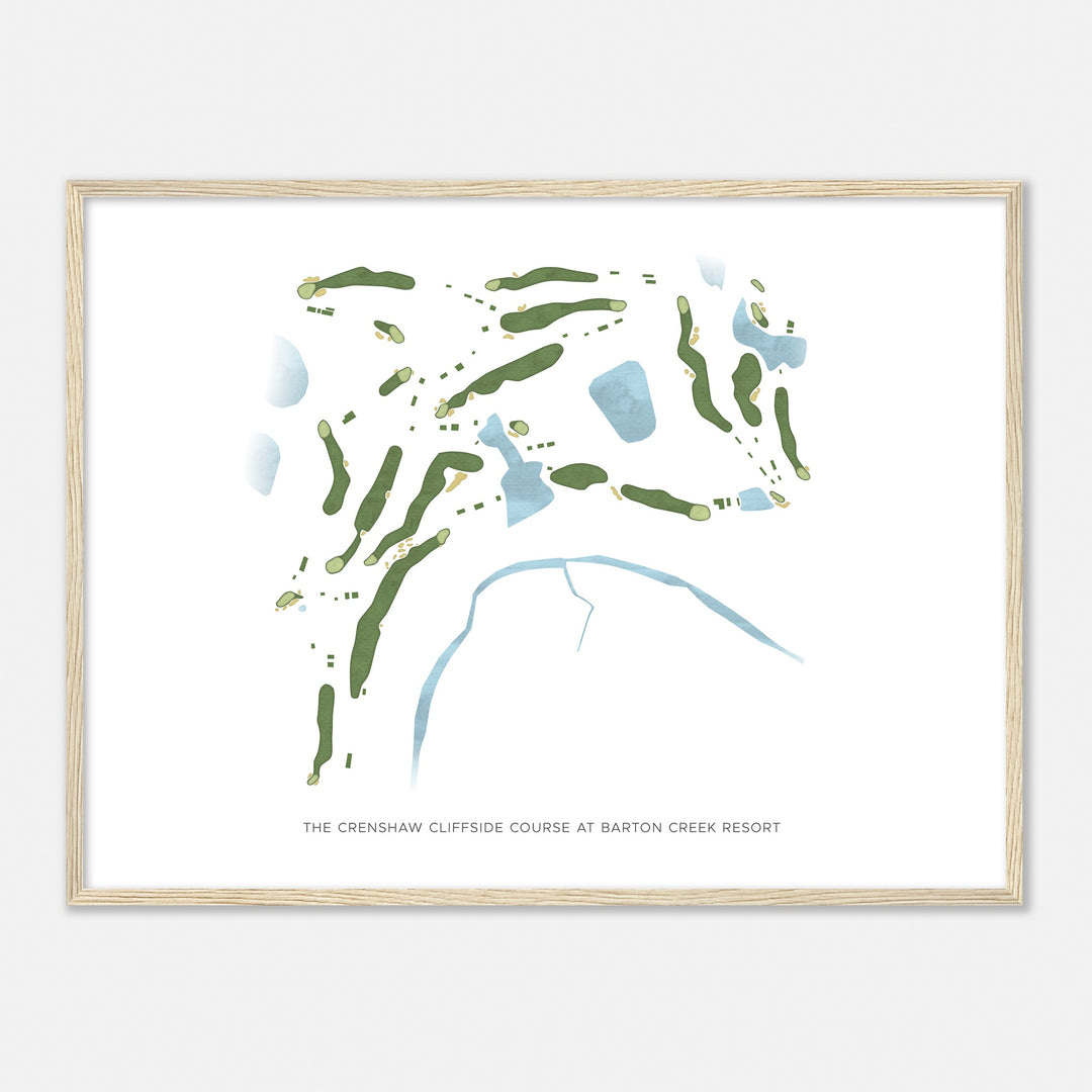 Print of The Crenshaw Cliffside Course At Barton Creek Resort Modern Map