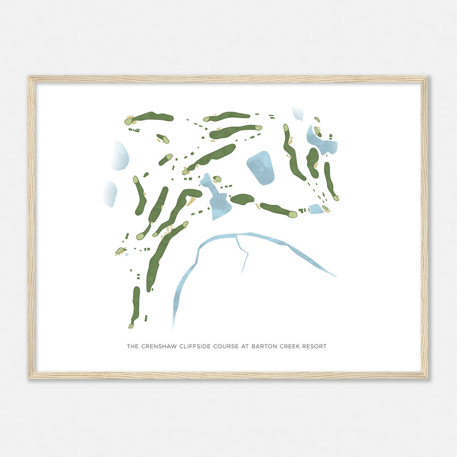 Print of The Crenshaw Cliffside Course At Barton Creek Resort Modern Map