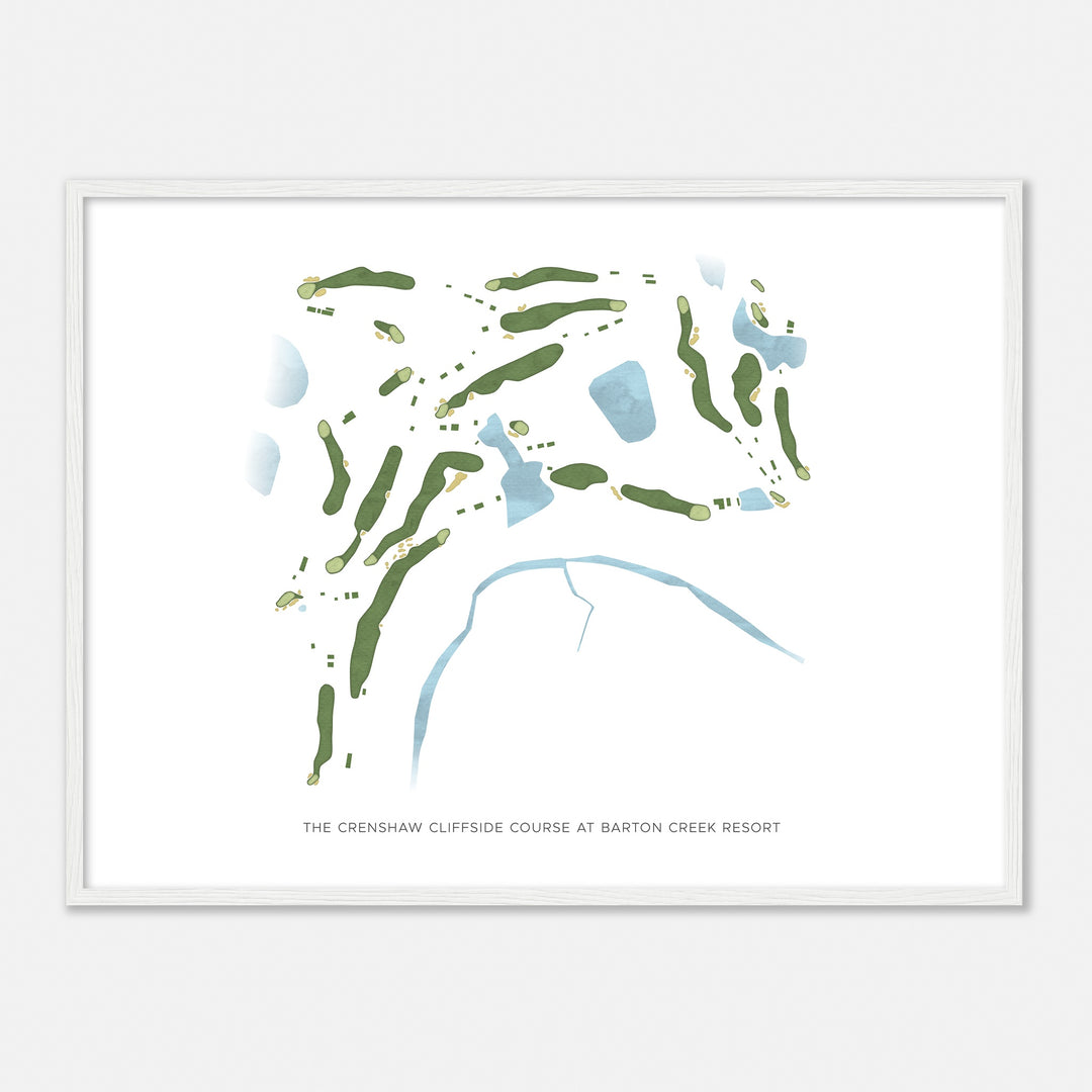 Print of The Crenshaw Cliffside Course At Barton Creek Resort Modern Map