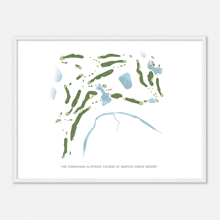 Print of The Crenshaw Cliffside Course At Barton Creek Resort Modern Map