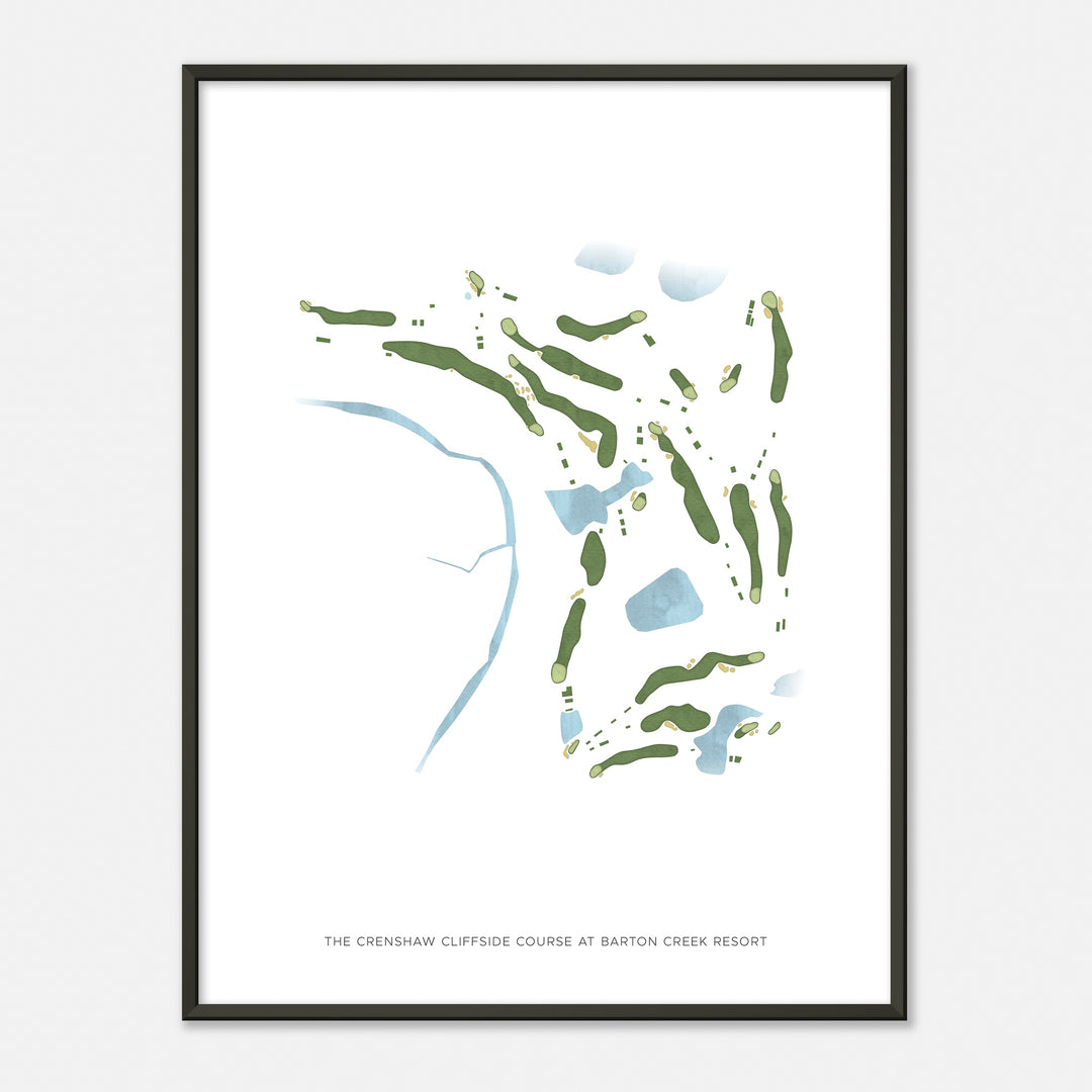 Print of The Crenshaw Cliffside Course At Barton Creek Resort Modern Map