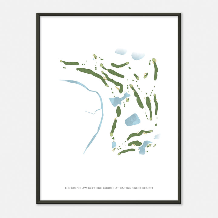 Print of The Crenshaw Cliffside Course At Barton Creek Resort Modern Map
