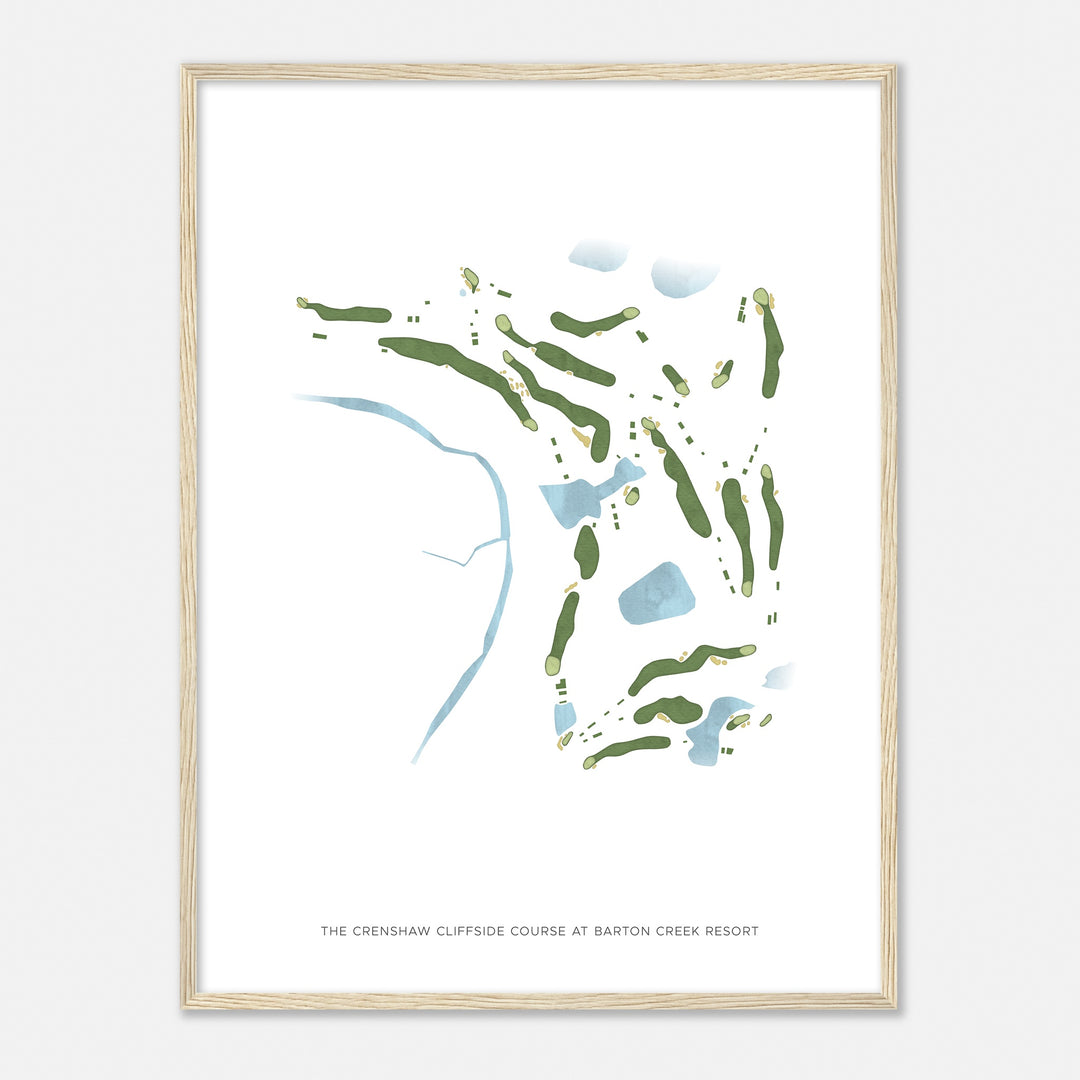 Print of The Crenshaw Cliffside Course At Barton Creek Resort Modern Map
