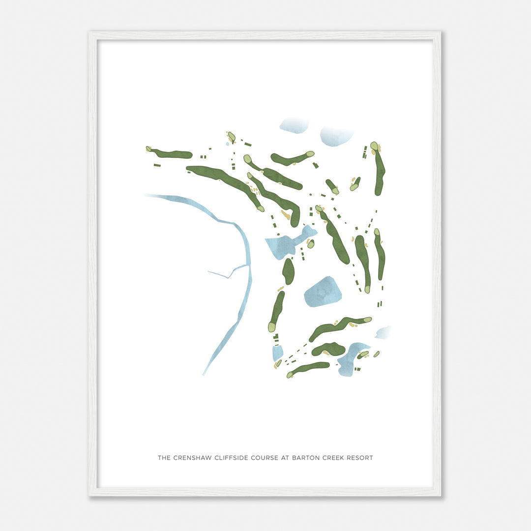 Print of The Crenshaw Cliffside Course At Barton Creek Resort Modern Map
