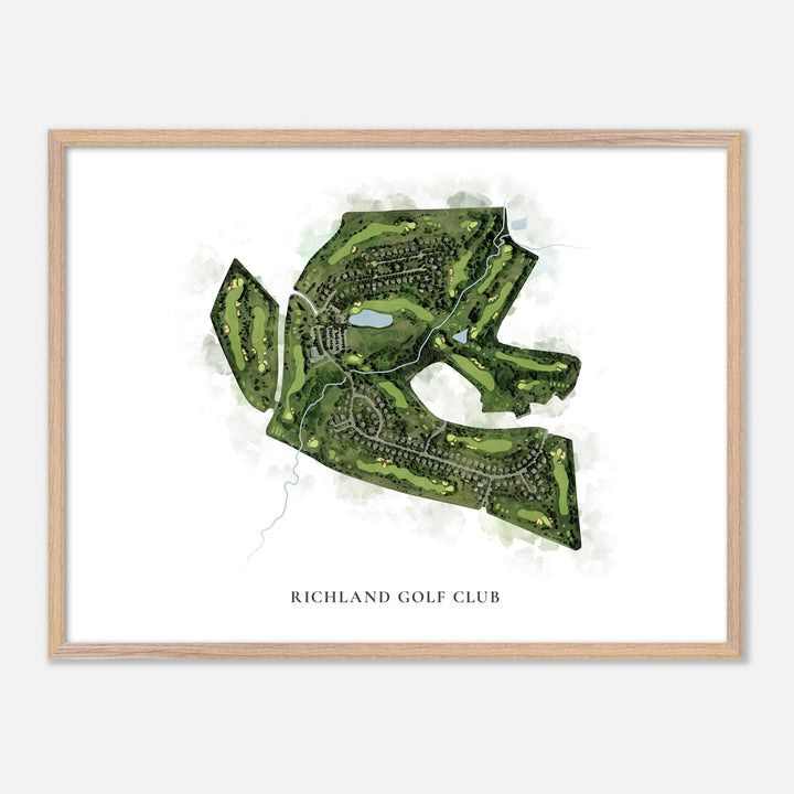 Print of Richland Golf Club Classic Map