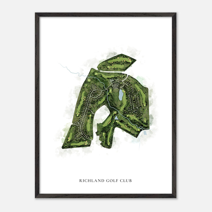 Print of Richland Golf Club Classic Map