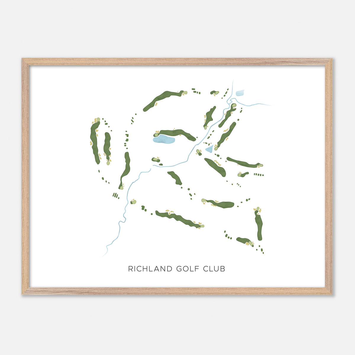 Print of Richland Golf Club Modern Map