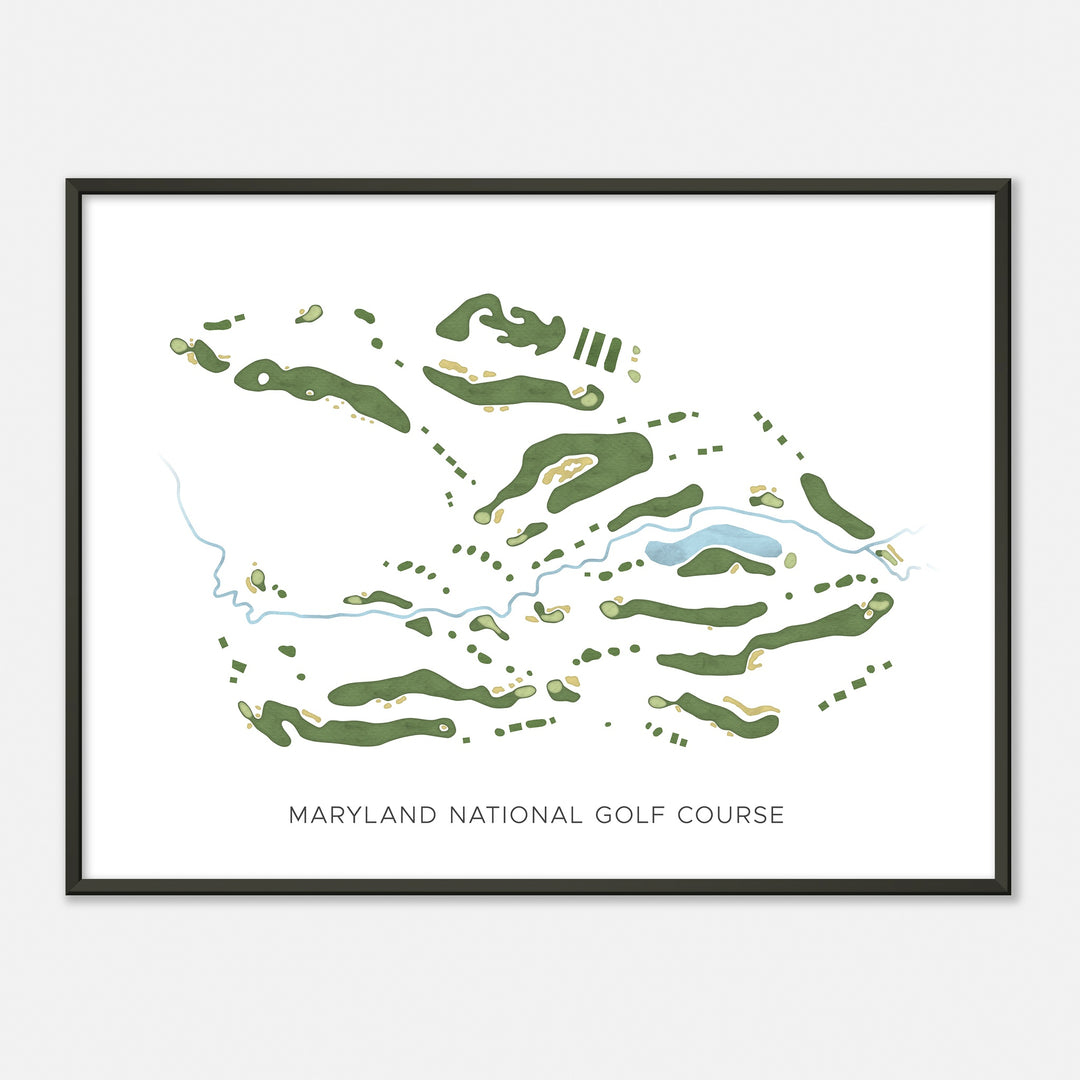 Print of Maryland National Golf Course Modern Map