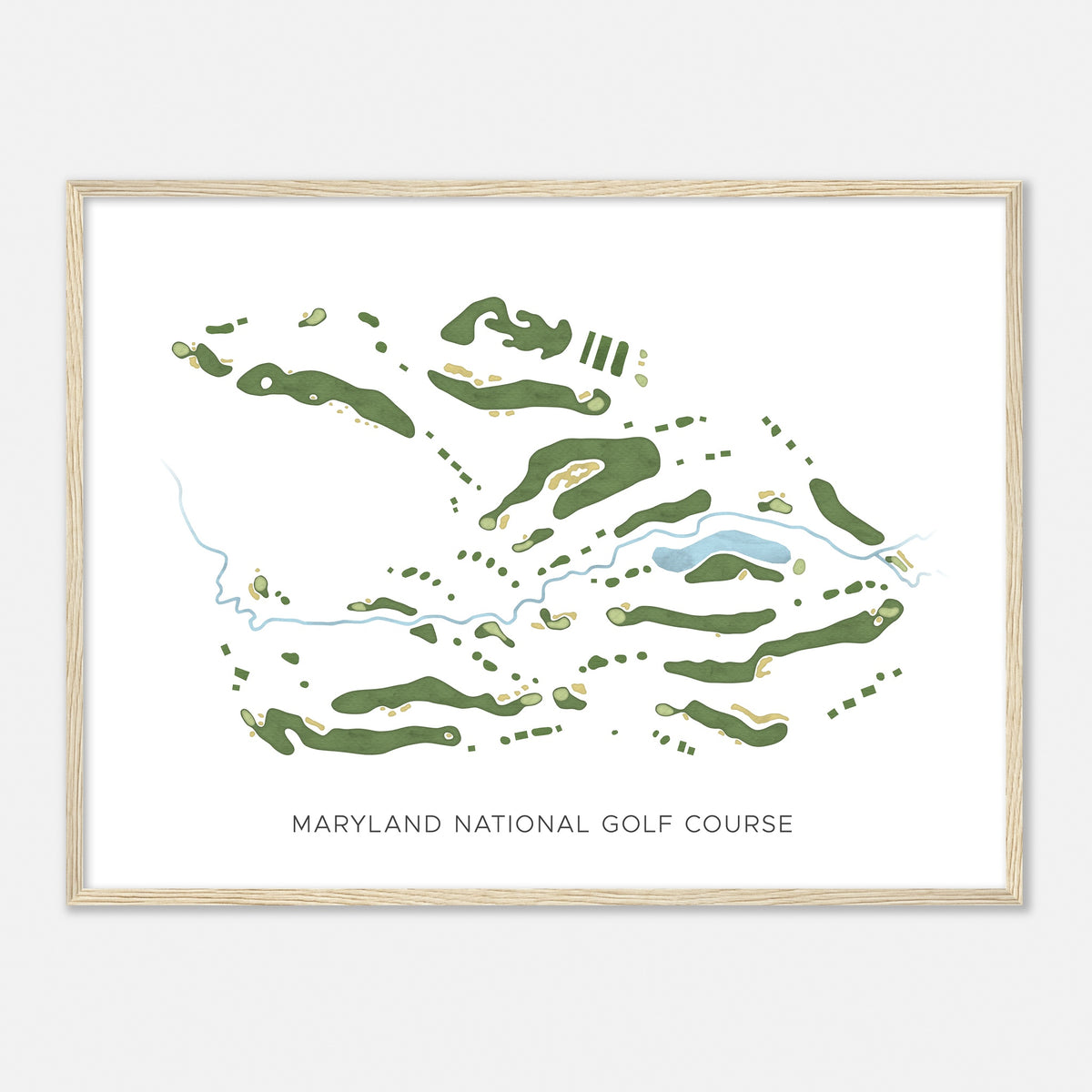 Print of Maryland National Golf Course Modern Map