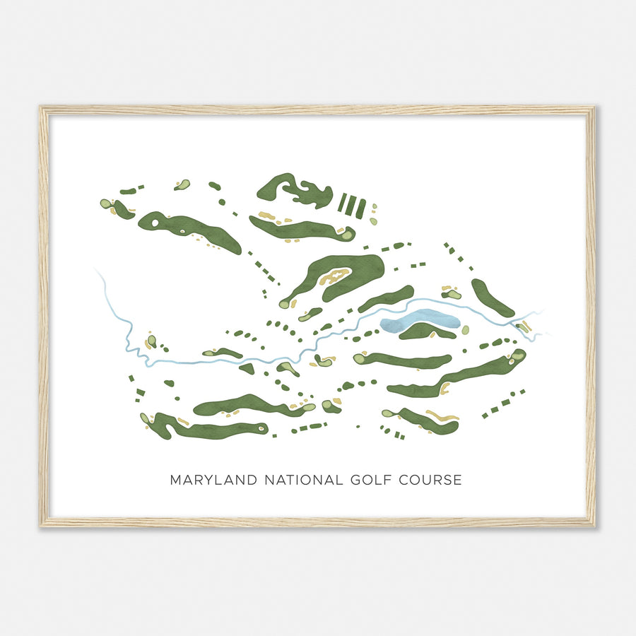 Print of Maryland National Golf Course Modern Map