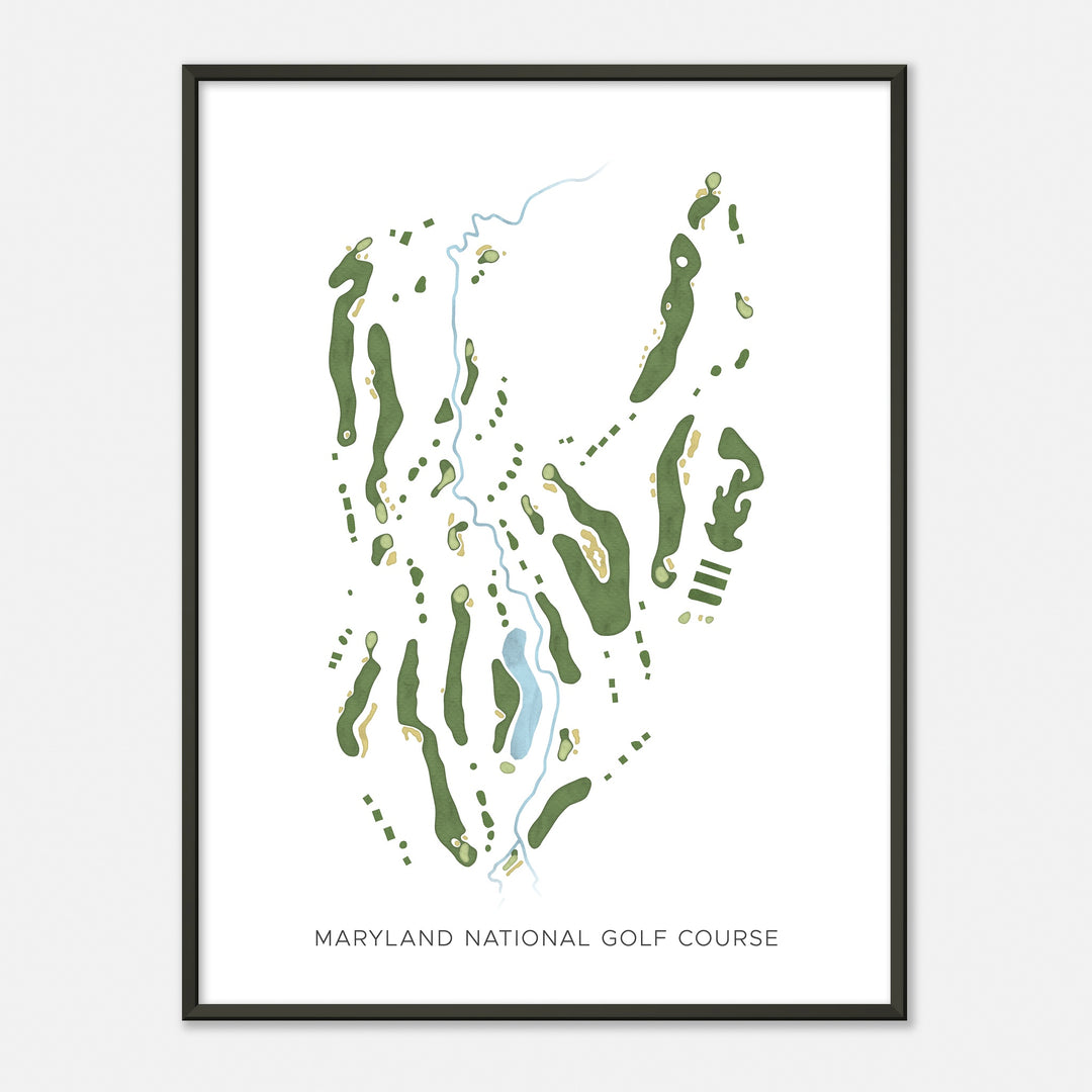 Print of Maryland National Golf Course Modern Map