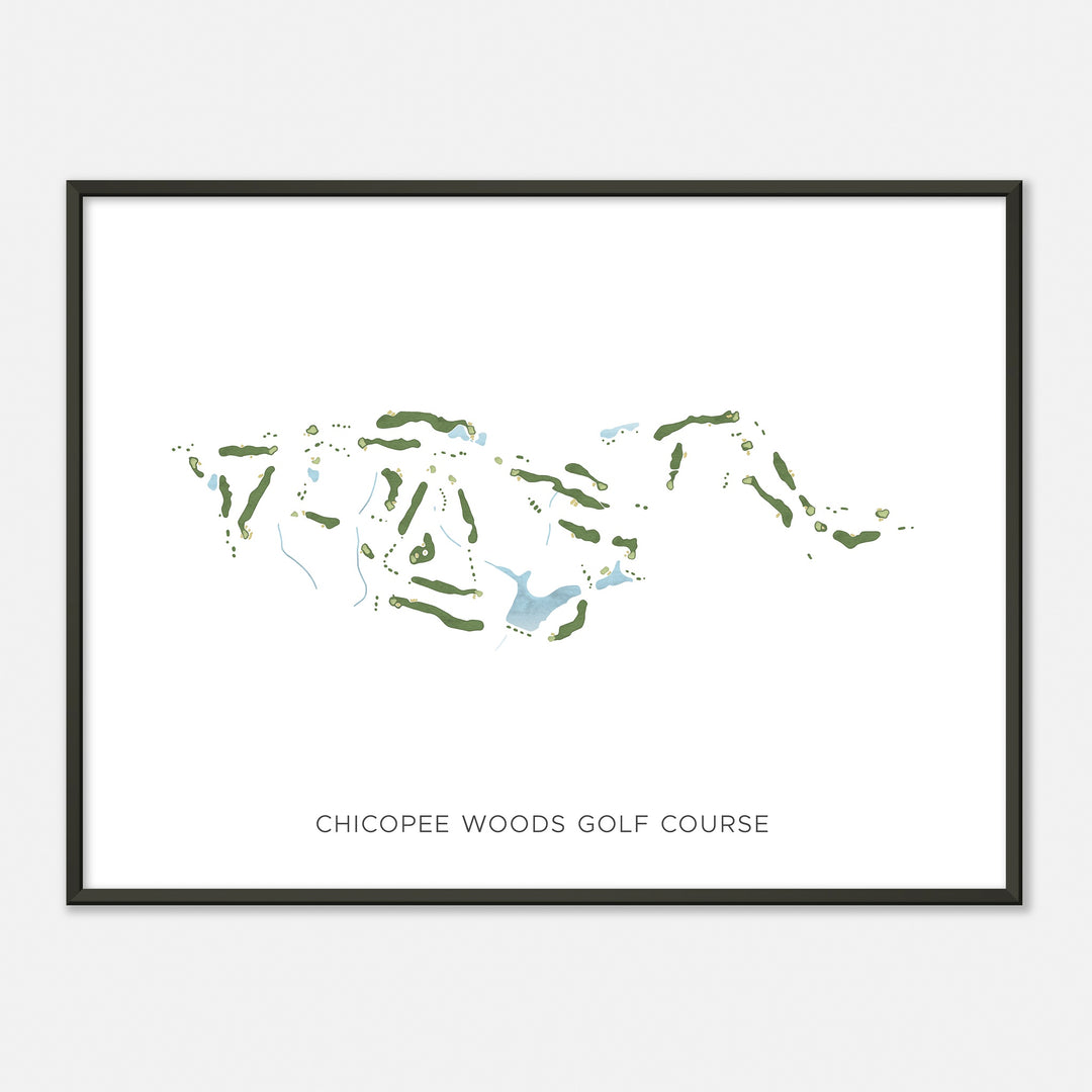 Print of Chicopee Woods Golf Course Modern Map