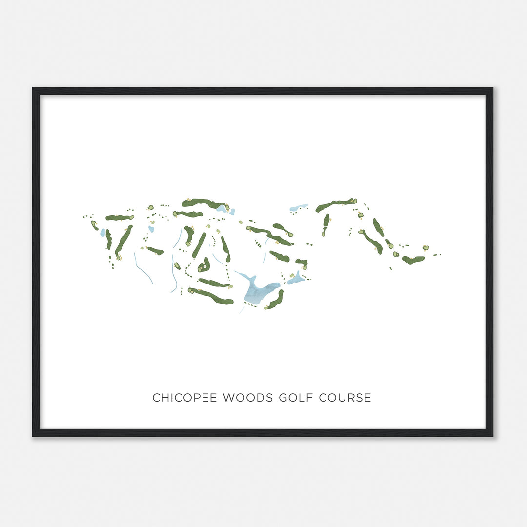 Print of Chicopee Woods Golf Course Modern Map