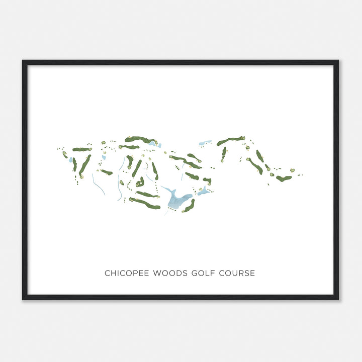 Print of Chicopee Woods Golf Course Modern Map