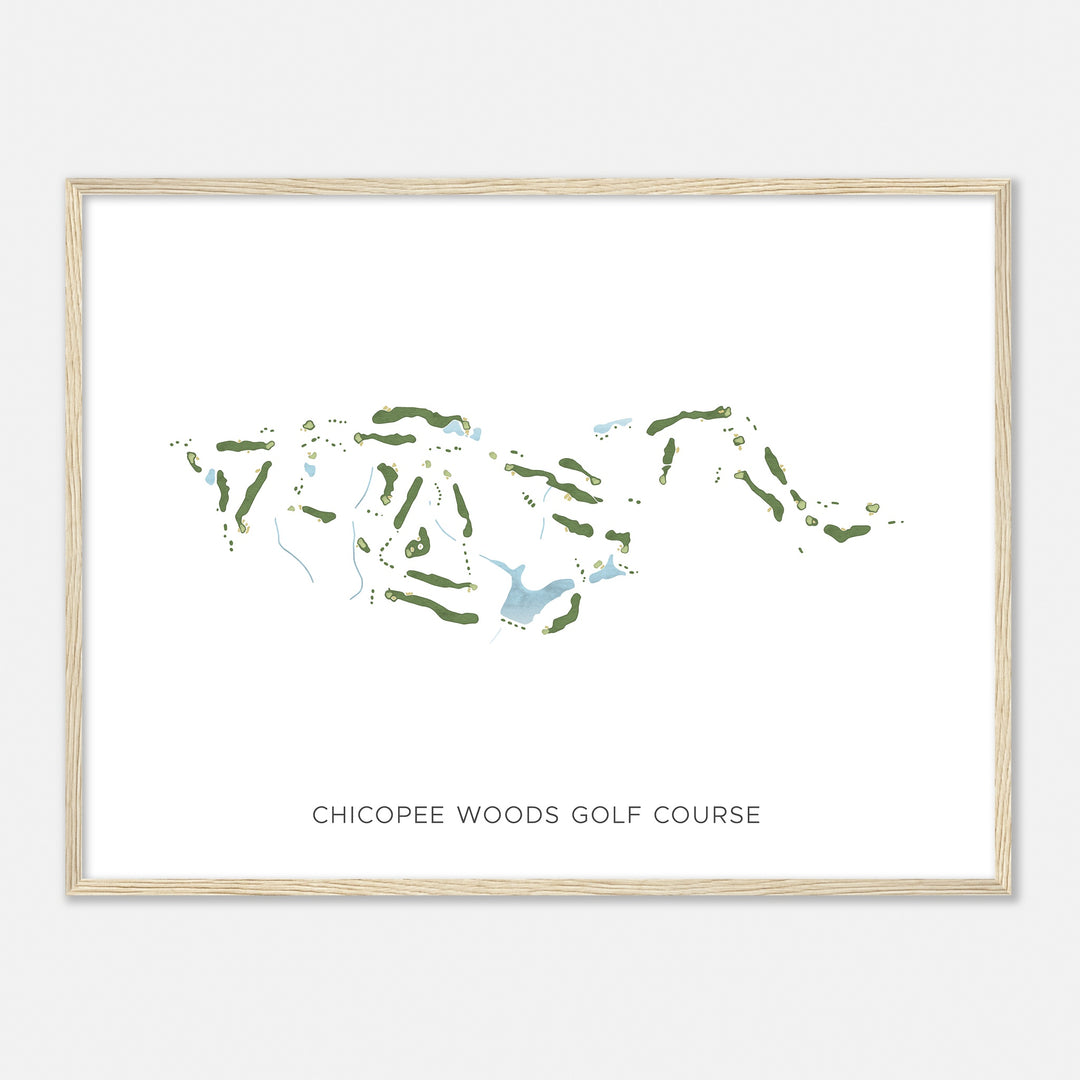 Print of Chicopee Woods Golf Course Modern Map