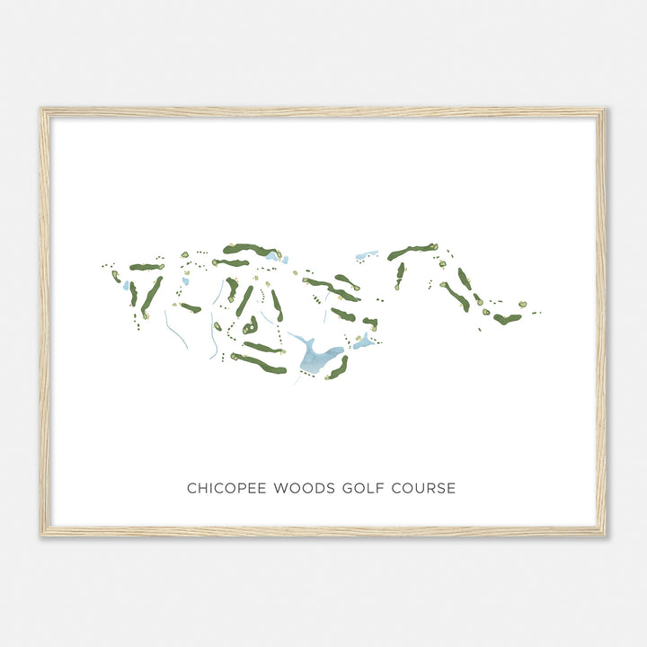 Print of Chicopee Woods Golf Course Modern Map