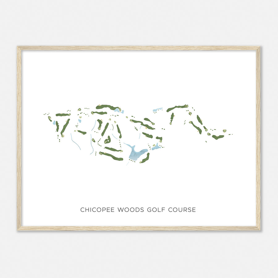 Print of Chicopee Woods Golf Course Modern Map