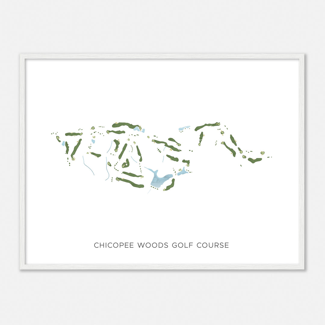 Print of Chicopee Woods Golf Course Modern Map
