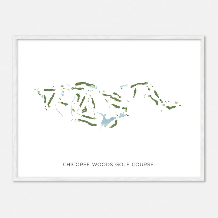 Print of Chicopee Woods Golf Course Modern Map